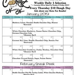 Cookiez By Nourish & Nurse - January Menu: 3 flavors of cookies baked fresh daily and other special treats.
