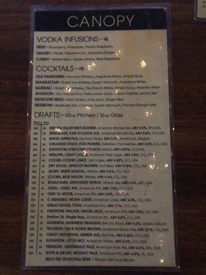 Menu photo 4 Canopy Denver, CO