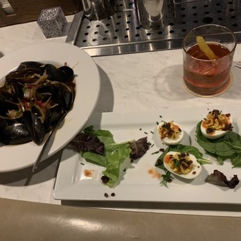 Lounge Here - Mussels and deviled eggs - Cocktail Bars Near Me - Dallas, Texas