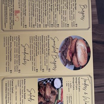 Aztec Burgers - Menu (inside) - Burgers Near Me - Henderson, Nevada