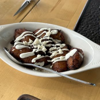 Bitol Mexican Kitchen & Handcrafted Cantina - Sweet plantains drizzled with cream and cotija - Cocktail Bars Near Me - Clifton, New Jersey Bitol Mexican Kitchen & Handcrafted Cantina - Sweet plantains drizzled with cream and cotija - Cocktail Bars Near Me - Clifton, New Jersey