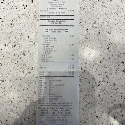 KFC - My Receipt for 118.00 order