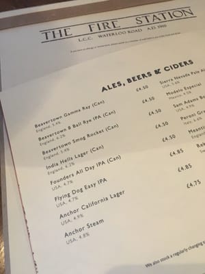 Menu photo 1 Fire Station London, XGL