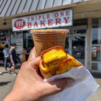 111 Bakery - iced coffee $5, ham & egg bun $3 - Bakeries Near Me - San Jose, California