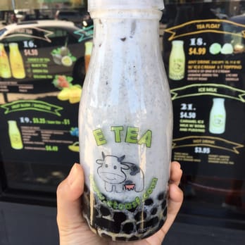 E Tea - Black sesame milk tea with boba - Bubble Tea Near Me - San Francisco, California
