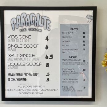 Parachute Ice Cream - Menu (July 2023) - Ice Cream & Frozen Yogurt Near Me - Victoria, British Columbia Parachute Ice Cream - Menu (July 2023) - Ice Cream & Frozen Yogurt Near Me - Victoria, British Columbia