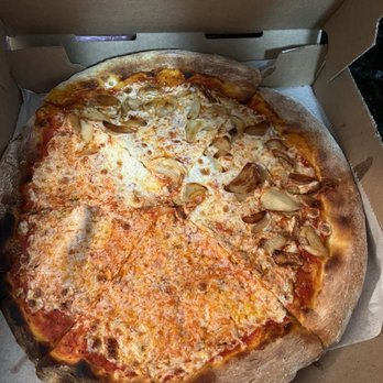 Puleo's Brick Oven - Brick Oven Pizza half plain / half garlic - Italian Near Me - Florham Park, New Jersey Puleo's Brick Oven - Brick Oven Pizza half plain / half garlic - Italian Near Me - Florham Park, New Jersey