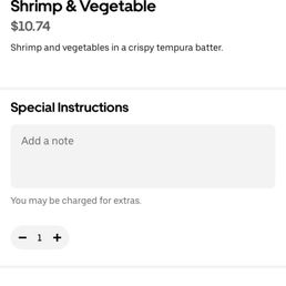 Very clearly stated shrimp AND vegetables