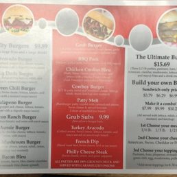 a menu for the ultimate burger