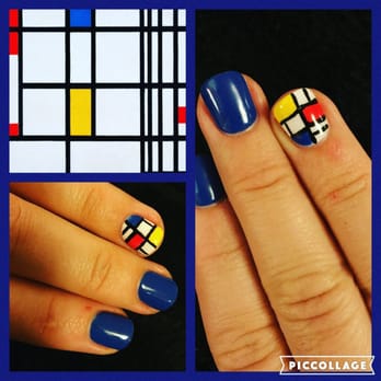 Born Pretty Nails & Spa - Mondrian inspired nails. - Waxing Near Me - Stoneham, Massachusetts