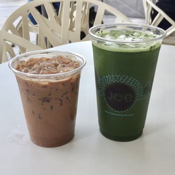 Joe Coffee Company: Northwest Corner - Large iced matcha ($5.75) and small iced mocha (less expensive but still expensive) - Coffee & Tea Near Me - New York, New York Joe Coffee Company: Northwest Corner - Large iced matcha ($5.75) and small iced mocha (less expensive but still expensive) - Coffee & Tea Near Me - New York, New York