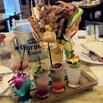 The Blind Pelican - Mojito flight and boat drink with extras - Seafood Near Me - Holly Springs, North Carolina The Blind Pelican - Mojito flight and boat drink with extras - Seafood Near Me - Holly Springs, North Carolina