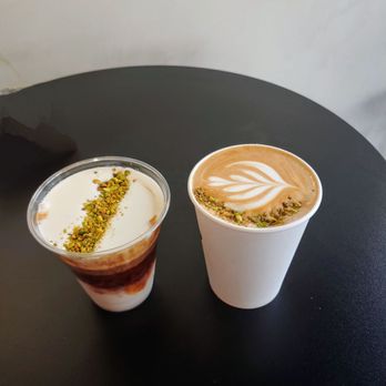 Frame Coffee Roasters - Pistachio latte, iced. & hot - Coffee Roasteries Near Me - Vienna, Virginia