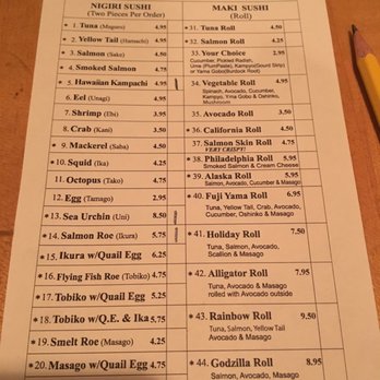 Sushi Yama - Menu on 11/20/18 - Japanese Near Me - Vienna, Virginia