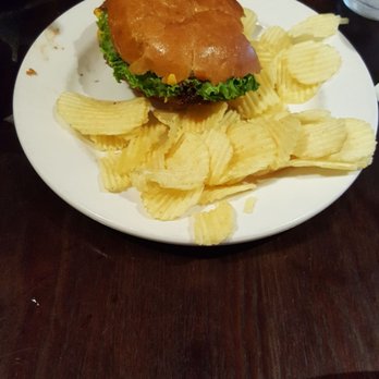 Famous Toastery Indian Land - Bacon cheese burger with chips. - American Near Me - Indian Land, South Carolina Famous Toastery Indian Land - Bacon cheese burger with chips. - American Near Me - Indian Land, South Carolina