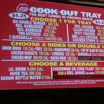 Cook Out - Menu - Burgers Near Me - Virginia Beach, Virginia