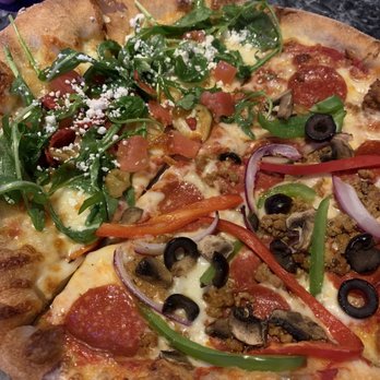 Bubba's 33 - Pizza - 1/2 33 Deluxe 1/2 Goat Cheese Arugula - American Near Me - Waco, Texas Bubba's 33 - Pizza - 1/2 33 Deluxe 1/2 Goat Cheese Arugula - American Near Me - Waco, Texas