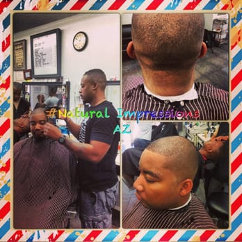 Natural Impressions Barbershop - Barber pampering his client - Barbers Near Me - Phoenix, Arizona Natural Impressions Barbershop - Barber pampering his client - Barbers Near Me - Phoenix, Arizona