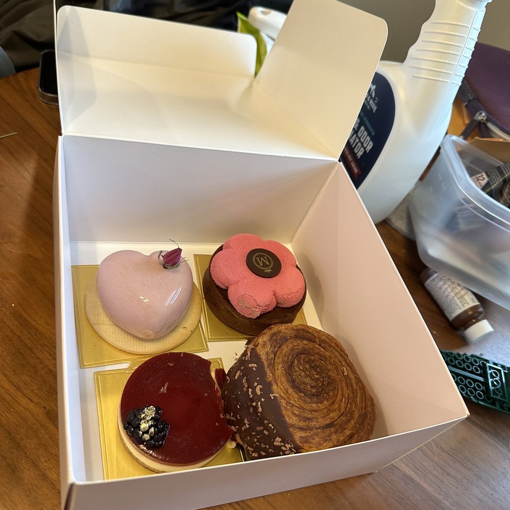 Marvel Cake - Strawberry tart, chocolate mousse, pom cheesecake, and spiral chocolate croissant - Bakeries Near Me - Campbell, California Marvel Cake - Strawberry tart, chocolate mousse, pom cheesecake, and spiral chocolate croissant - Bakeries Near Me - Campbell, California