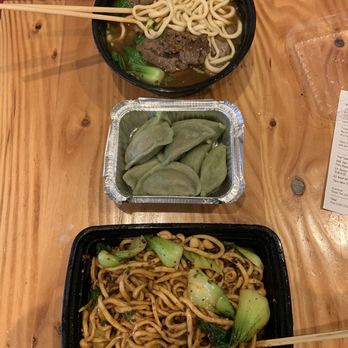 Vanessa's Dumpling House - 21B. Dan Dan Mien with Spicy Tofu Sauce 07. Vegetable Boiled Dumplings - Chinese Near Me - Brooklyn, New York
