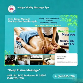 Happy Vitality Massage Spa - Deep Tissus Massage .SPECIAL PROMO Massages - Massage Near Me - Bradenton, Florida Happy Vitality Massage Spa - Deep Tissus Massage .SPECIAL PROMO Massages - Massage Near Me - Bradenton, Florida