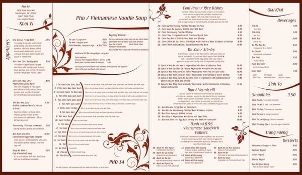 Menu photo 8 Pho 14 Washington, DC, DC