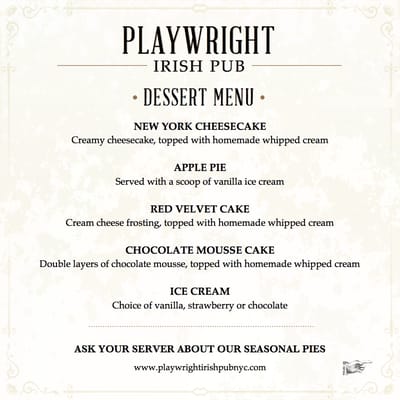 Menu photo 7 Playwright Irish Pub New York, NY Menu photo 7 Playwright Irish Pub New York, NY