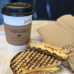Nirvana Coffee Company - Pumpkin chai and vegan grilled cheeze