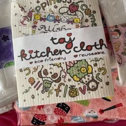 burp clothes, kitchen cloth, name tag, receiving blanket burp clothes, kitchen cloth, name tag, receiving blanket