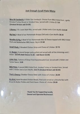 Menu photo 8 Hole In The Wall Bbq Springfield, OR