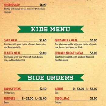 Taqueria Mazamitla - menu - Mexican Near Me - Lake Station, Indiana