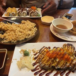 Fried rice, Vegetable Tempura, Arigato Roll, Orioles Specialty Roll, Tuna Roll Maki, Shrimp Tempura Roll Maki Fried rice, Vegetable Tempura, Arigato Roll, Orioles Specialty Roll, Tuna Roll Maki, Shrimp Tempura Roll Maki