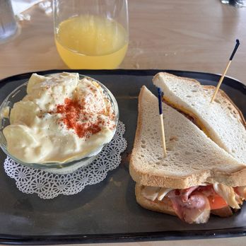 Whisk & Grind - Gluten free Ranch Melt & potato salad with a mimosa - Breakfast & Brunch Near Me - Cocoa Beach, Florida Whisk & Grind - Gluten free Ranch Melt & potato salad with a mimosa - Breakfast & Brunch Near Me - Cocoa Beach, Florida