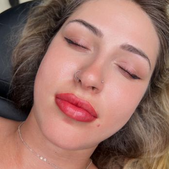 Seduire Salon - After results of lip blushing done by myself, partner and help from Krystal - Eyebrow Services Near Me - Temple City, California