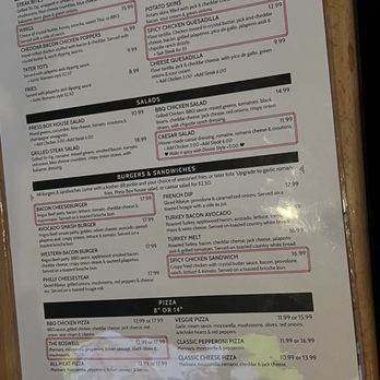 Press Box Sports Grill - Clovis - 2025 Menu - Sports Bars Near Me - Clovis, California