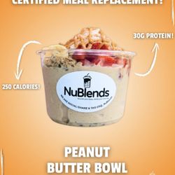 Nublends - Fuel your day with this PB Protein Bowl  Only 250 calories and packed with 30g of protein!