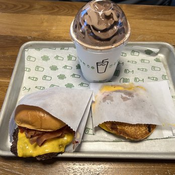 Shake Shack Waverly Place - SmokeBurger, grilled cheese and Oreo funnel cake shake - Fast Food Near Me - Cary, North Carolina