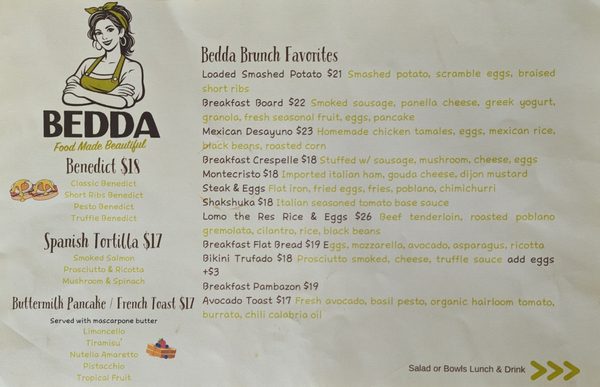 Menu photo 4 Bedda San Diego, CA