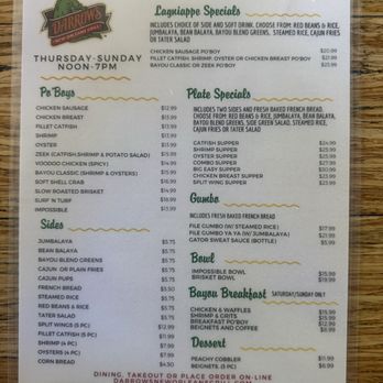 Darrow's New Orleans Grill - Menu - Cajun/Creole Near Me - Carson, California Darrow's New Orleans Grill - Menu - Cajun/Creole Near Me - Carson, California