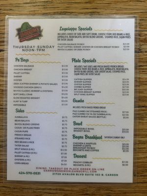 Menu photo 1 Darrow's New Orleans Grill Carson, CA Menu photo 1 Darrow's New Orleans Grill Carson, CA