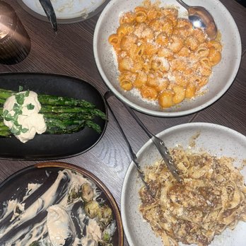 Dovetail - Brussels, asparagus, tagliatelle, vodka pasta - American Near Me - Vancouver, British Columbia Dovetail - Brussels, asparagus, tagliatelle, vodka pasta - American Near Me - Vancouver, British Columbia