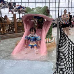 I don't know how many times he went down this slide but it was a lot!