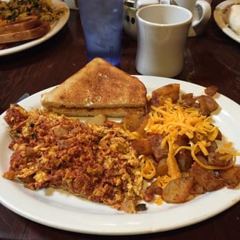 Point Break - Fernando scramble with grilled potatoes & sourdough toast. - American Near Me - San Diego, California Point Break - Fernando scramble with grilled potatoes & sourdough toast. - American Near Me - San Diego, California