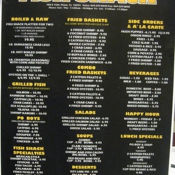 Fish Shack - Menu - front - Seafood Near Me - Plano, Texas Fish Shack - Menu - front - Seafood Near Me - Plano, Texas