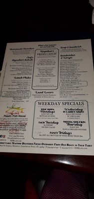 Menu photo 2 Papa’s Fish House Lighthouse Point, FL