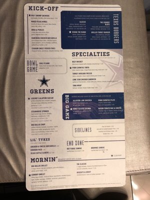 Menu photo 5 Dallas Cowboys Club Grapevine, TX