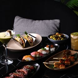 Spice - Ahi Tuna tacos, Brussel sprouts, salmon satay, Nigari, Korean chicken wings