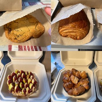 One House Bakery - Chocolate chip cookie, chocolate croissant, fig tart, cinnamon croissant pull apart. - Bakeries Near Me - Benicia, California One House Bakery - Chocolate chip cookie, chocolate croissant, fig tart, cinnamon croissant pull apart. - Bakeries Near Me - Benicia, California