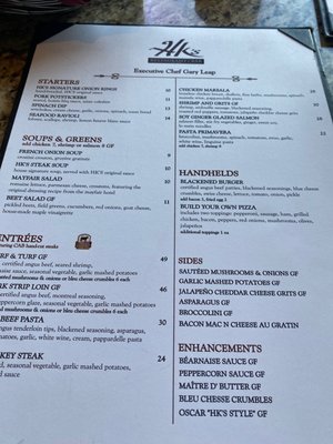 Menu photo 1 HK's Restaurant and Bar Lake Ozark, MO