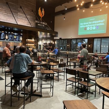Iron Forge Brewing Co. - Bar and projector - Breweries Near Me - Sevierville, Tennessee